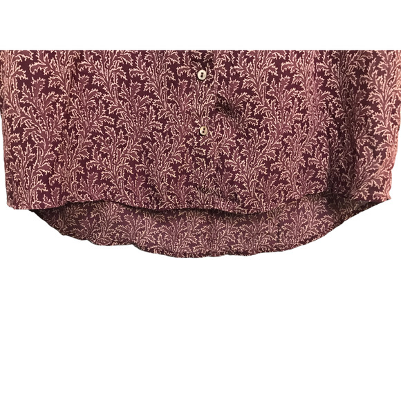 Soft Surroundings Size Large Purple Button Front 100% Silk Top Bell Sleeve Boho - Picture 7 of 12